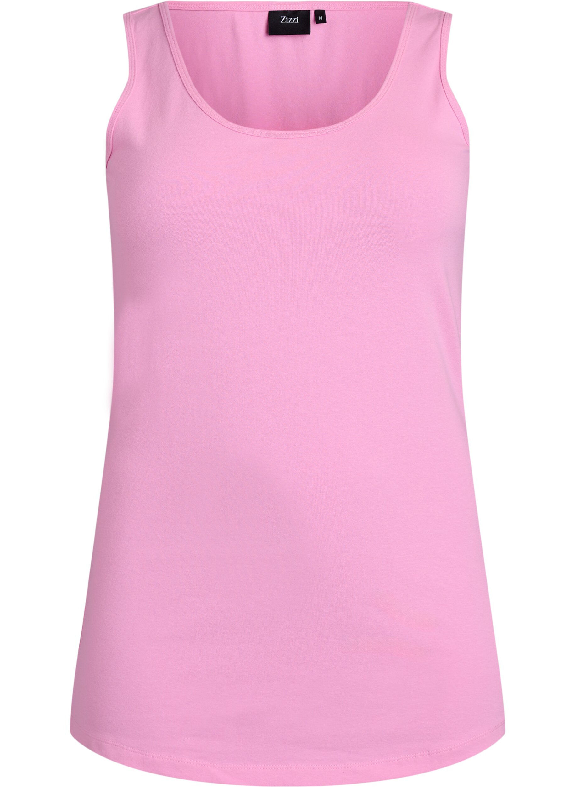 ZizzifashionSolid color basic top in cotton, Pink, Packshot image number 0