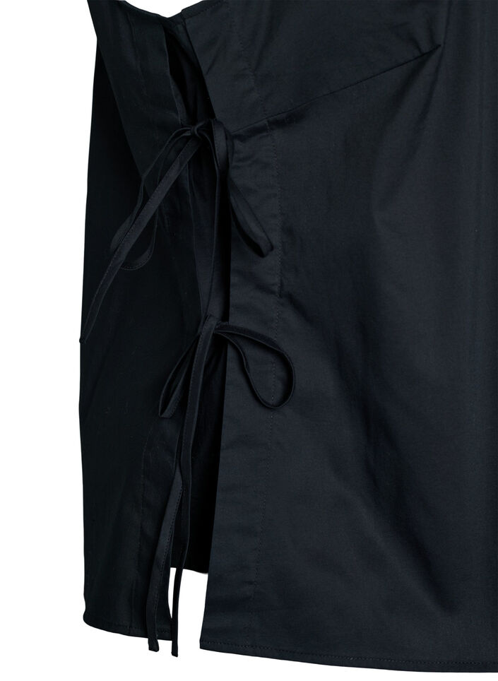 Sleeveless top with tie detail at the sides, Black, Packshot image number 3