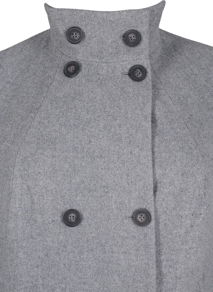 Short A-line coat, Light Grey Melange, Packshot image number 2