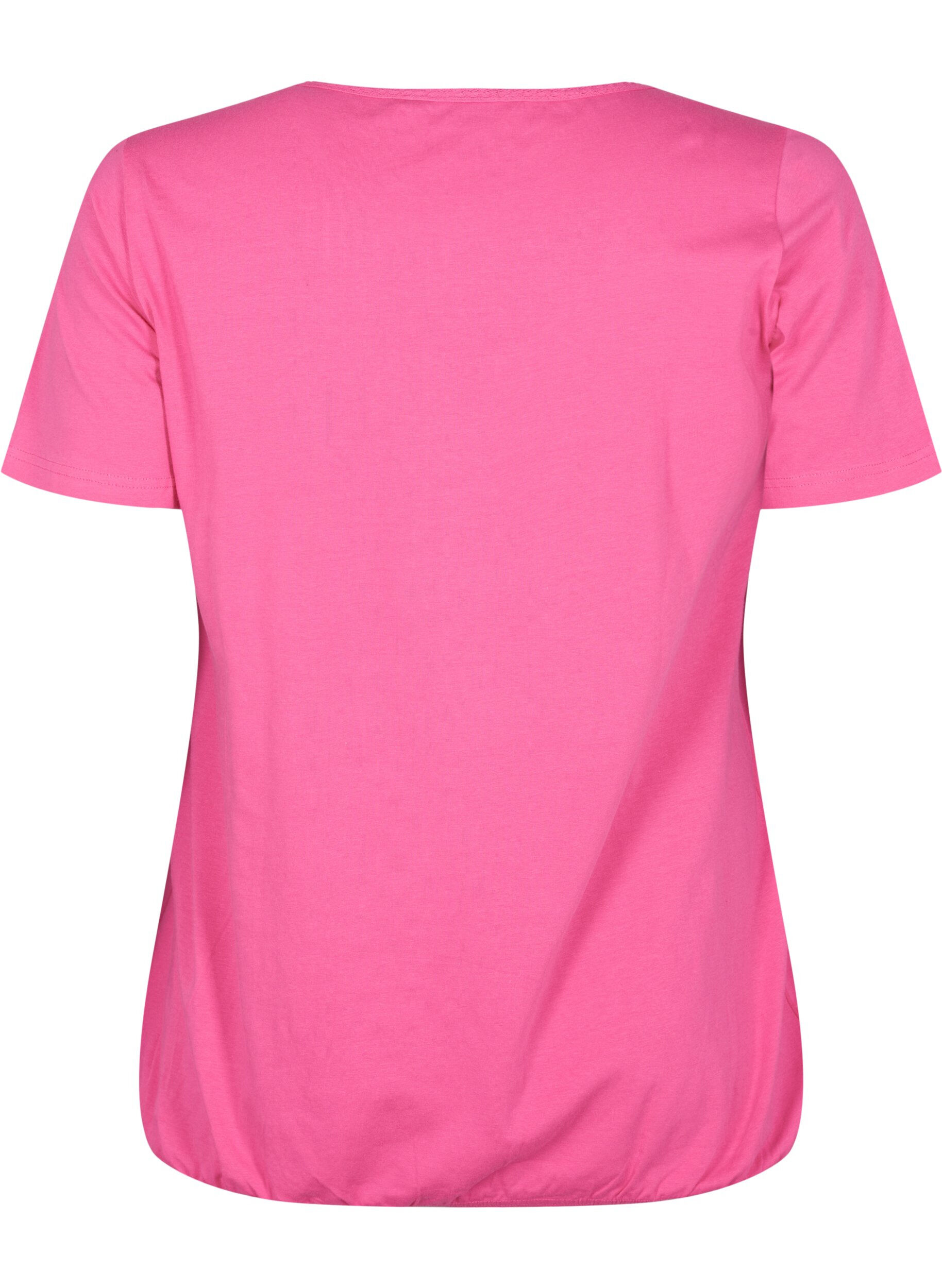 Zizzifashion Short sleeve cotton t-shirt, Shocking Pink, Packshot image number 1