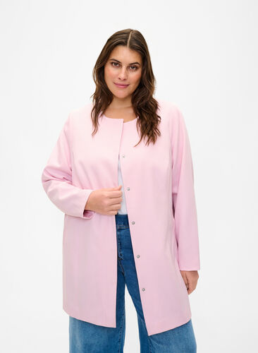 Spring jacket with concealed button placket, Parfait Pink, Model image number 0