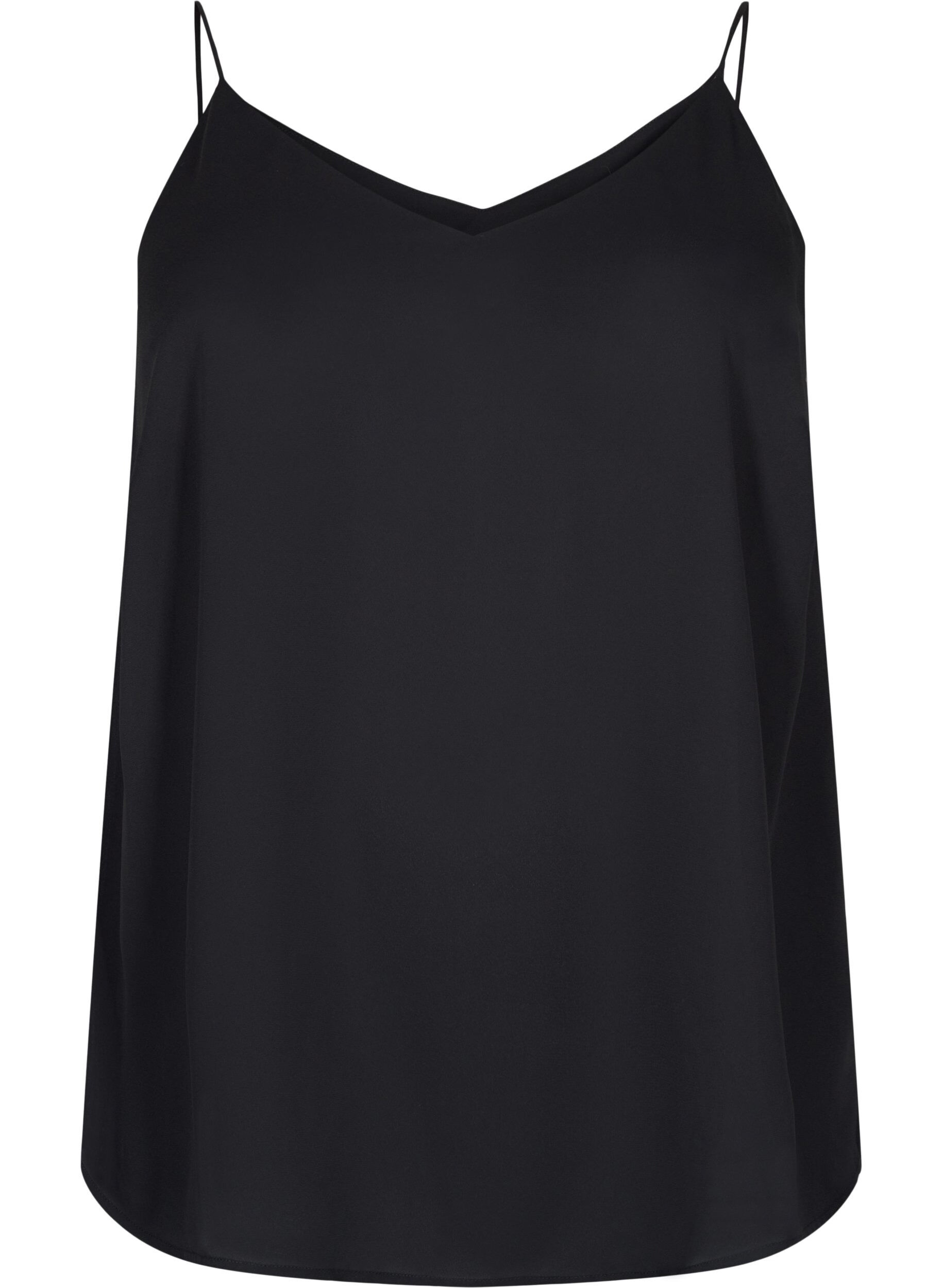 Zizzifashion V-neck strap top, Black, Packshot image number 0