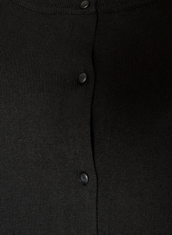 Cardigan with a wide lace hem, Black, Packshot image number 2