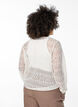 Cardigan with openwork pattern and tie strings, Vanilla, Model image number 2
