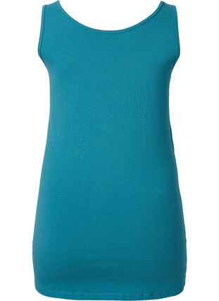 Solid color basic top in cotton, Brittany Blue, Packshot image number 1