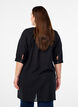 Cotton tunic with a V-neck, Black, Model image number 2