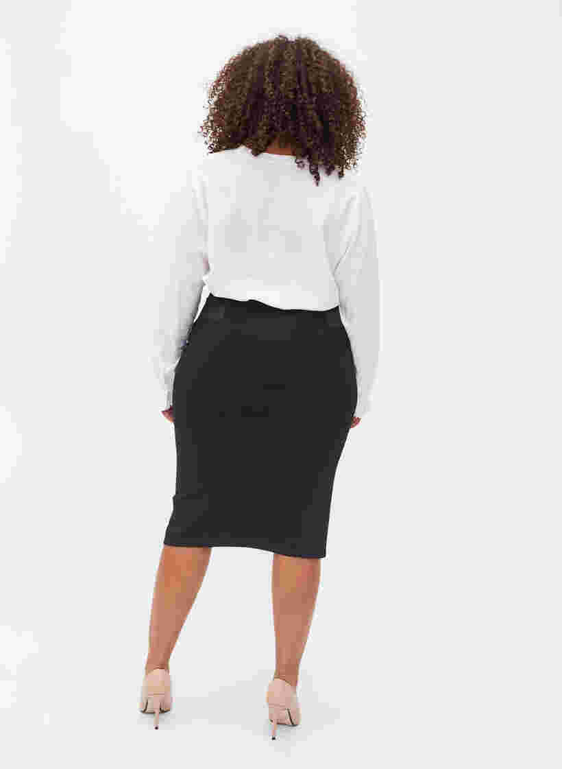 Close-fitting skirt with elasticated waist, Black, Model image number 1