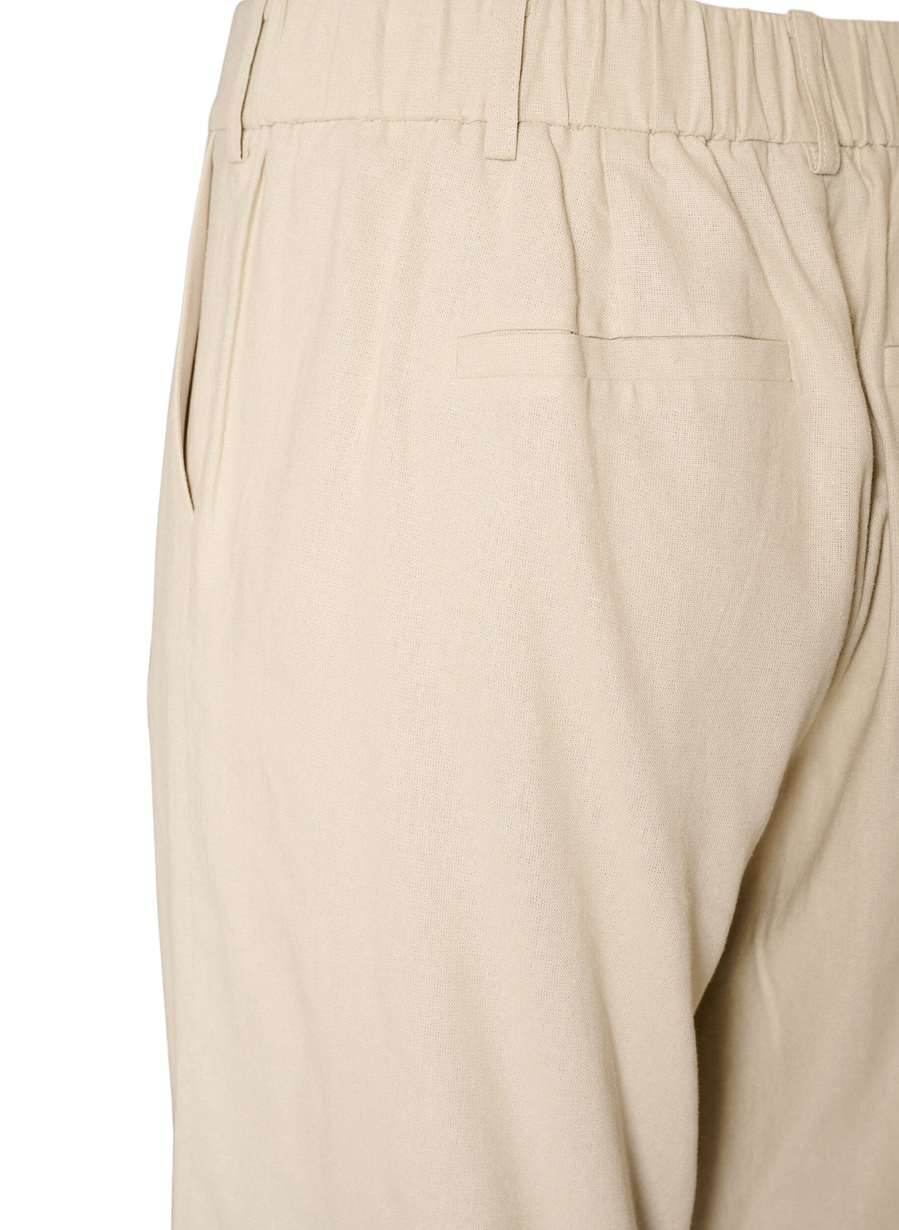 ZizzifashionHigh-waisted Bermuda shorts in linen and viscose, Beige, Packshot image number 3