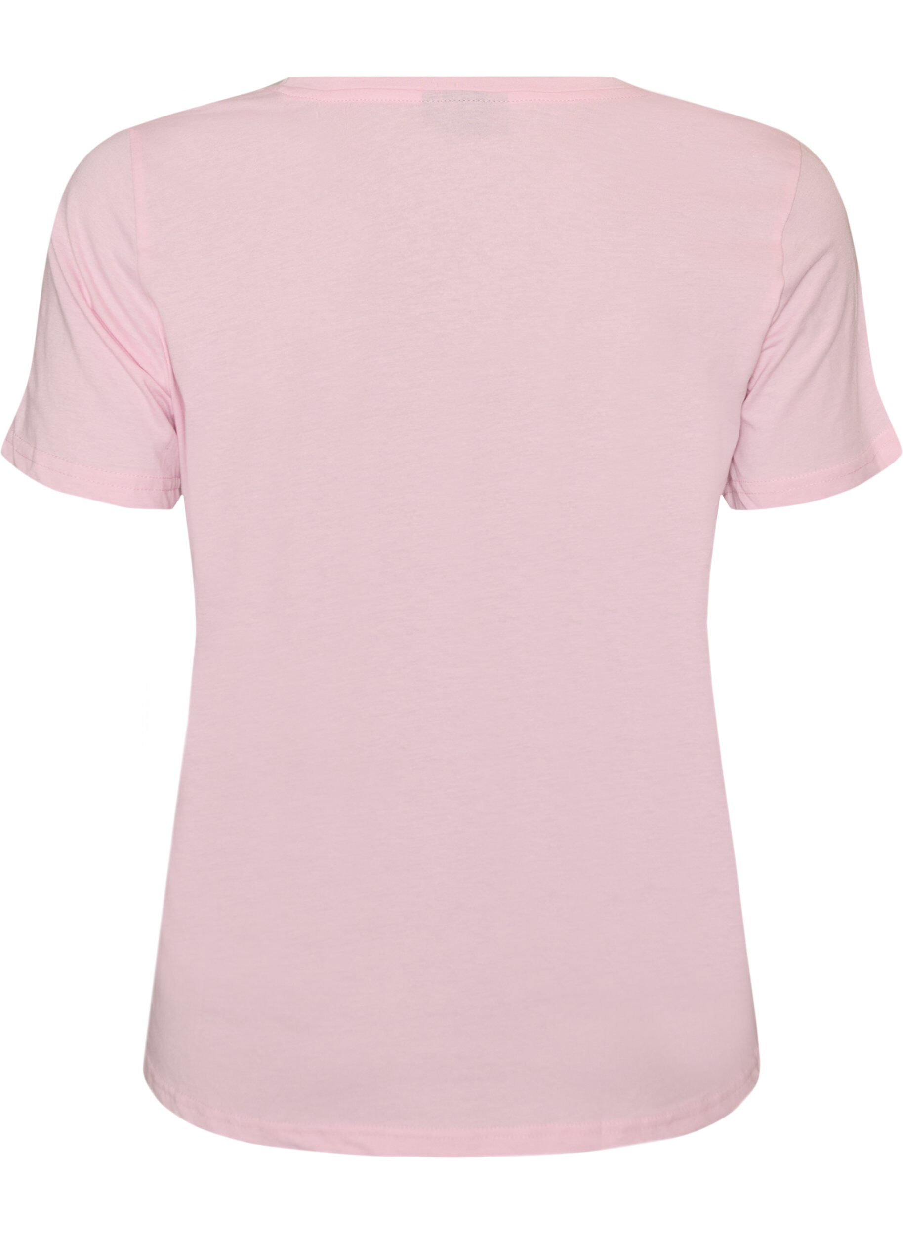 ZizzifashionShort sleeve t-shirt with v-neckline, Rose, Packshot image number 1