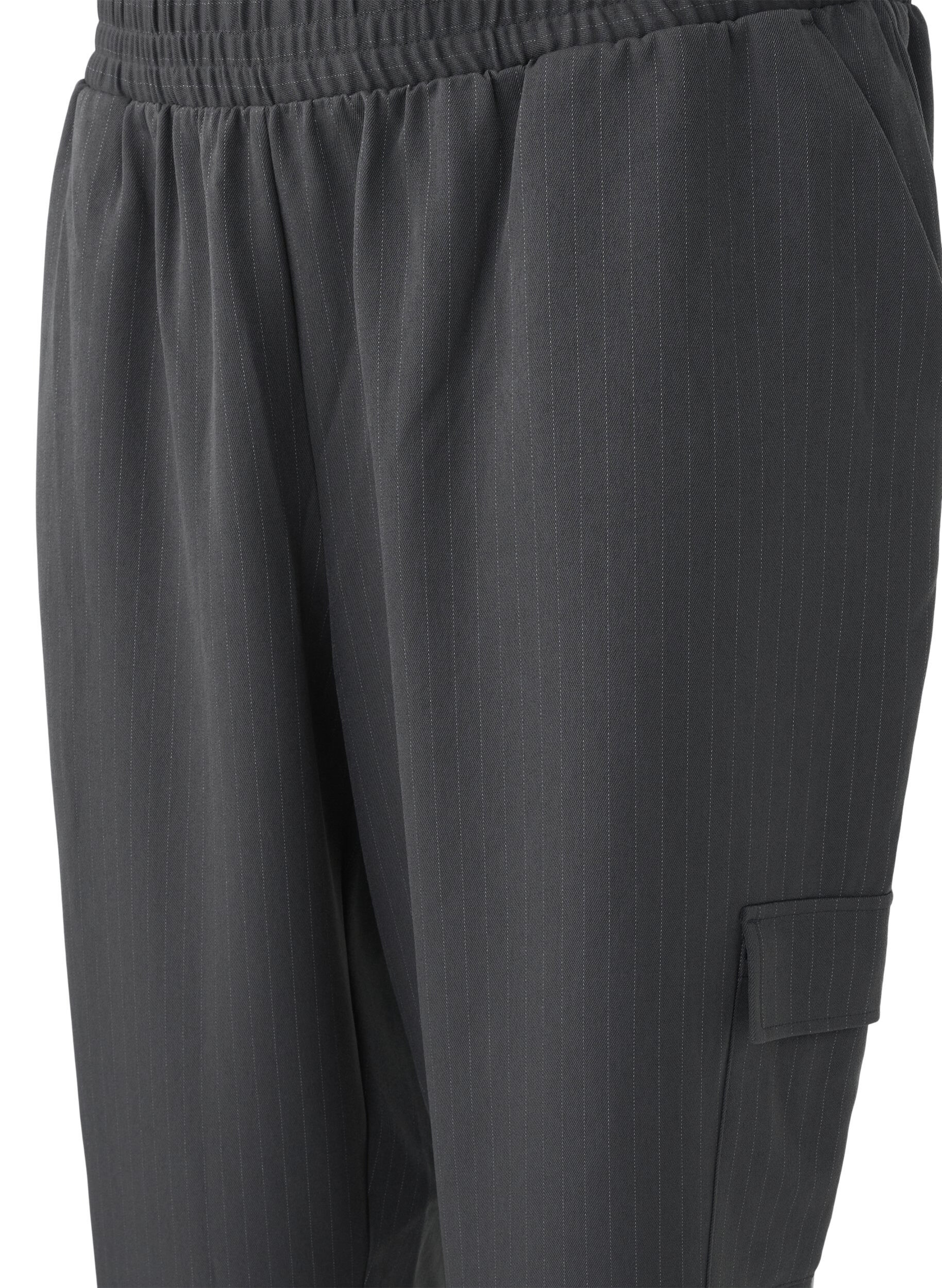 Zizzifashion Trousers with cargo pockets and elasticated waist, Dark Grey, Packshot image number 2