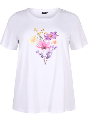 T-shirts with floral motif, Bright W. w. Flower, Packshot image number 0