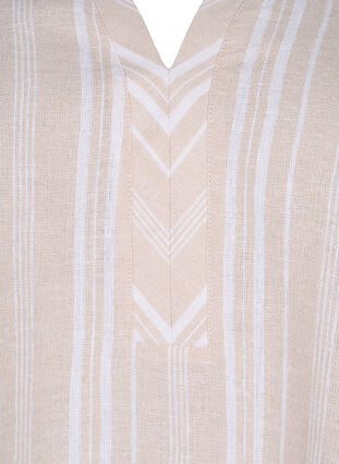 Striped blouse in linen-viscose blend, Beige White Stripe, Packshot image number 2