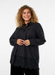 Loose shirt with a wide lace trim, Black, Model image number 0