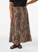 Viscose maxi skirt with smocking, Brown, Model image number 2