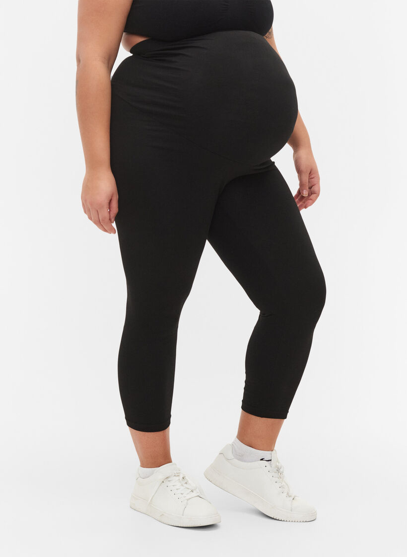 Pregnancy leggings with 3/4 length, Black, Model image number 2