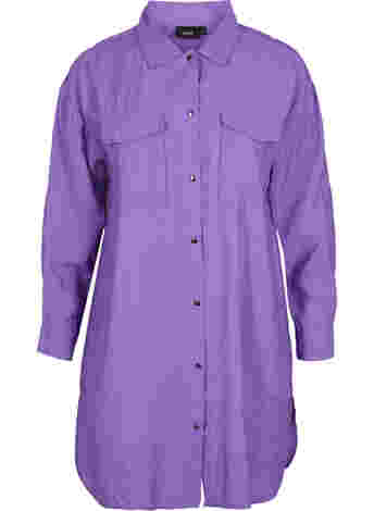 Long viscose shirt with buttons