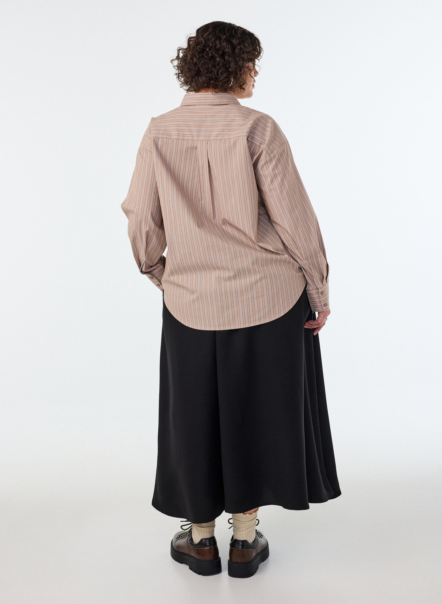 ZizzifashionA-line maxi skirt with pockets, Black, Model image number 1