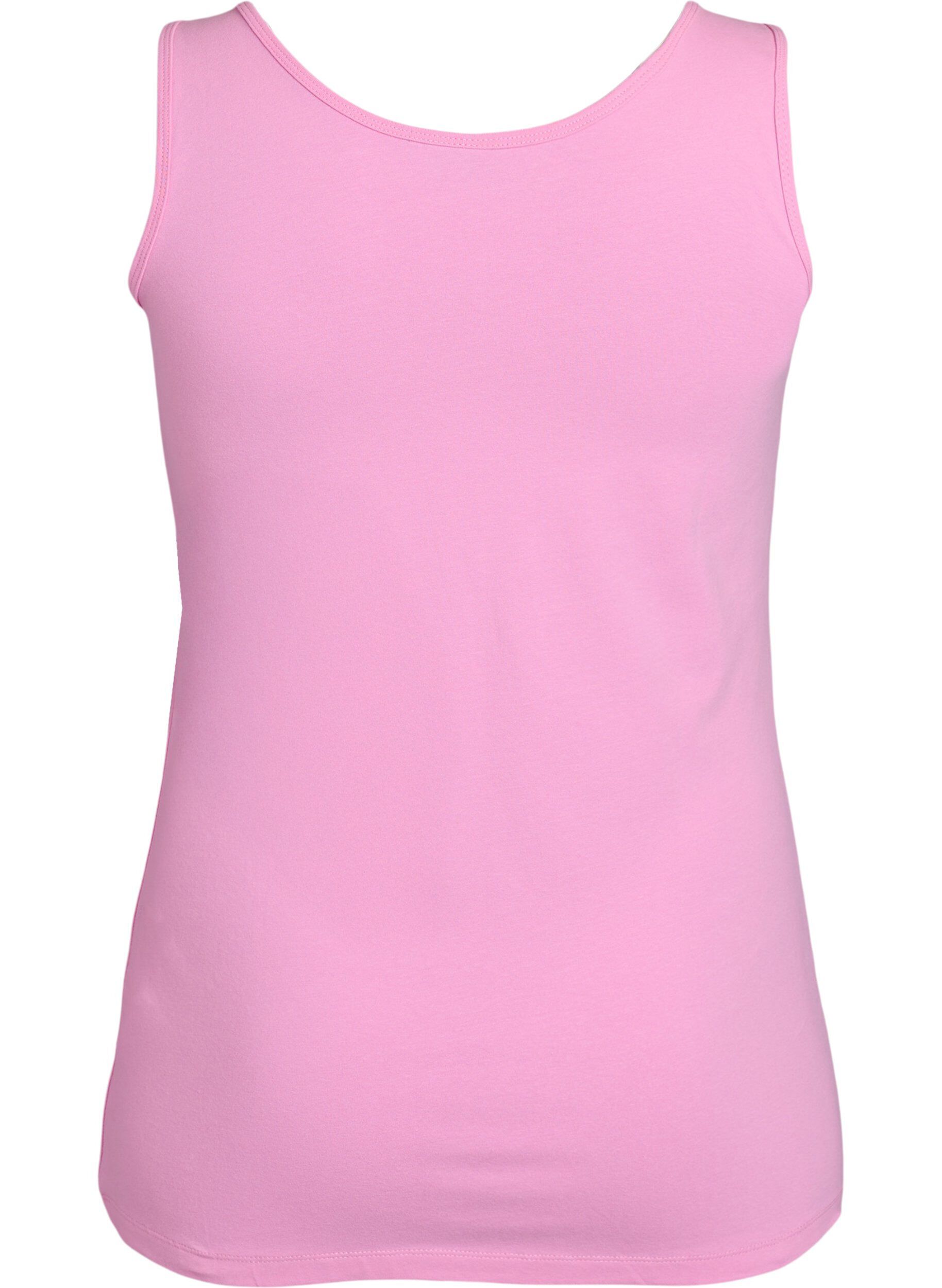 Zizzifashion Solid color basic top in cotton, Pink, Packshot image number 1