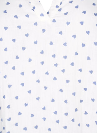 Cotton dress with heart print, Bright White Heart, Packshot image number 2
