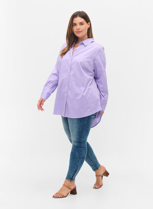 Long-sleeved shirt with high cuffs, Lavender, Model image number 2