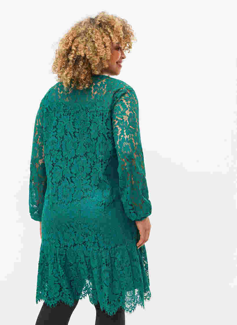 Lace dress with long sleeves, Evergreen, Model image number 1