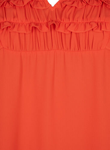 Long sleeve dress with ruffles, Orange.com, Packshot image number 2