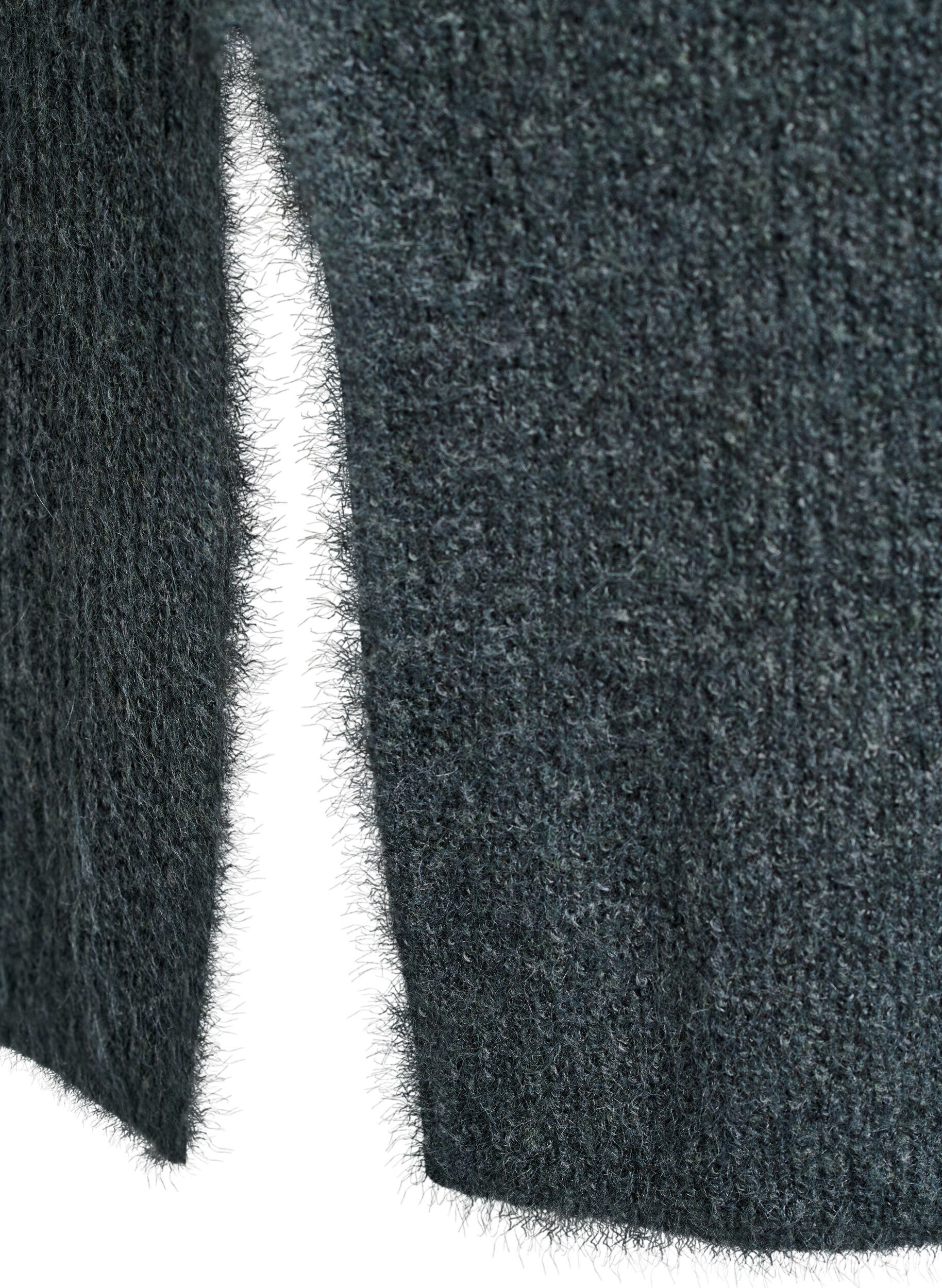 Zizzifashion Long knitted dress with high neck, Green, Packshot image number 3