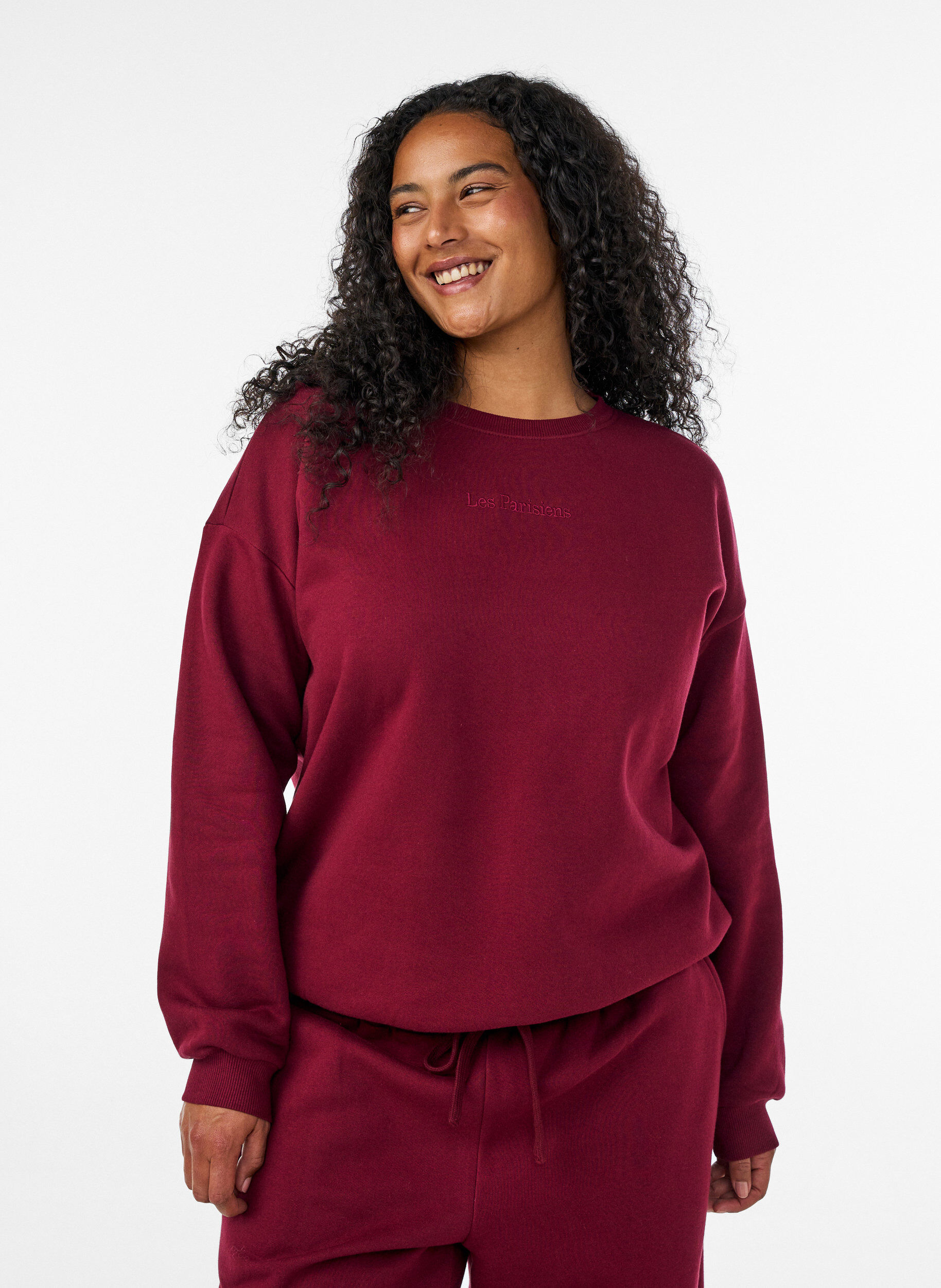 ZizzifashionSweatshirt with text print, Red, Model image number 0