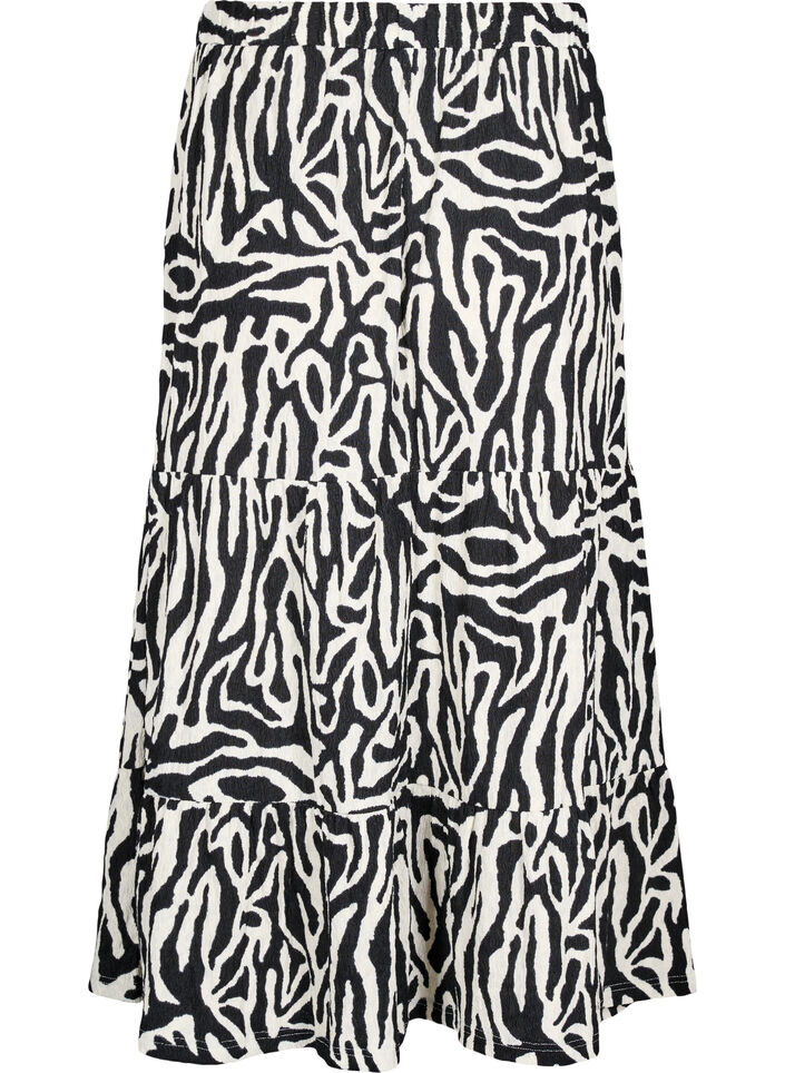 Long skirt with zebra print, Black w. White Zebra, Packshot image number 1