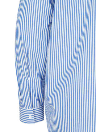 Striped shirt in organic cotton, Dazzling Blue Stripe, Packshot image number 3
