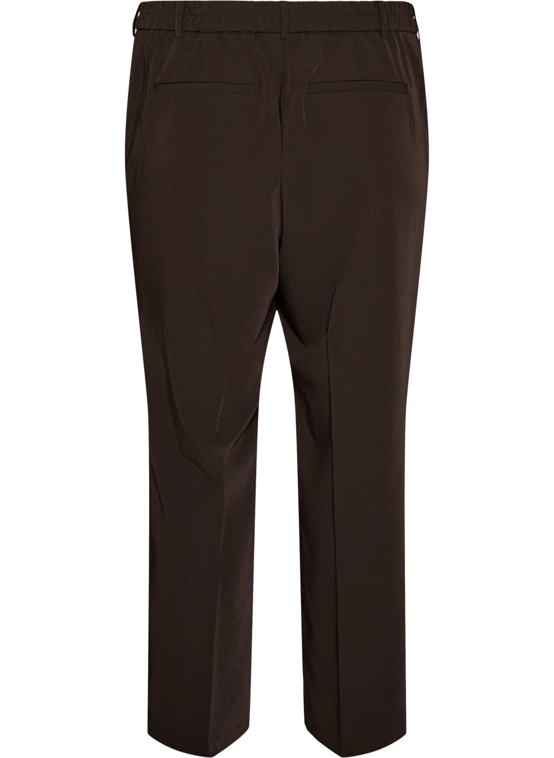 ZizzifashionHigh-waisted tailored trousers with pressed creases, Brown, Packshot image number 1