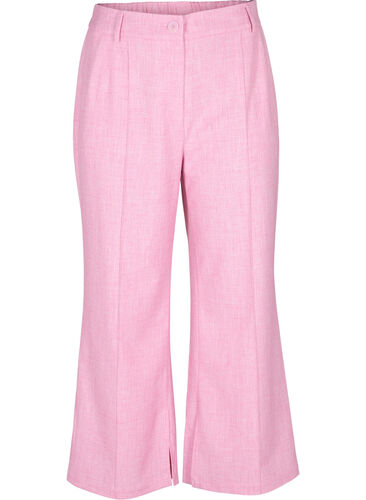 Melange trousers with elastic and button closure, Rosebloom, Packshot image number 0