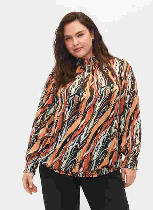 Printed blouse with smock