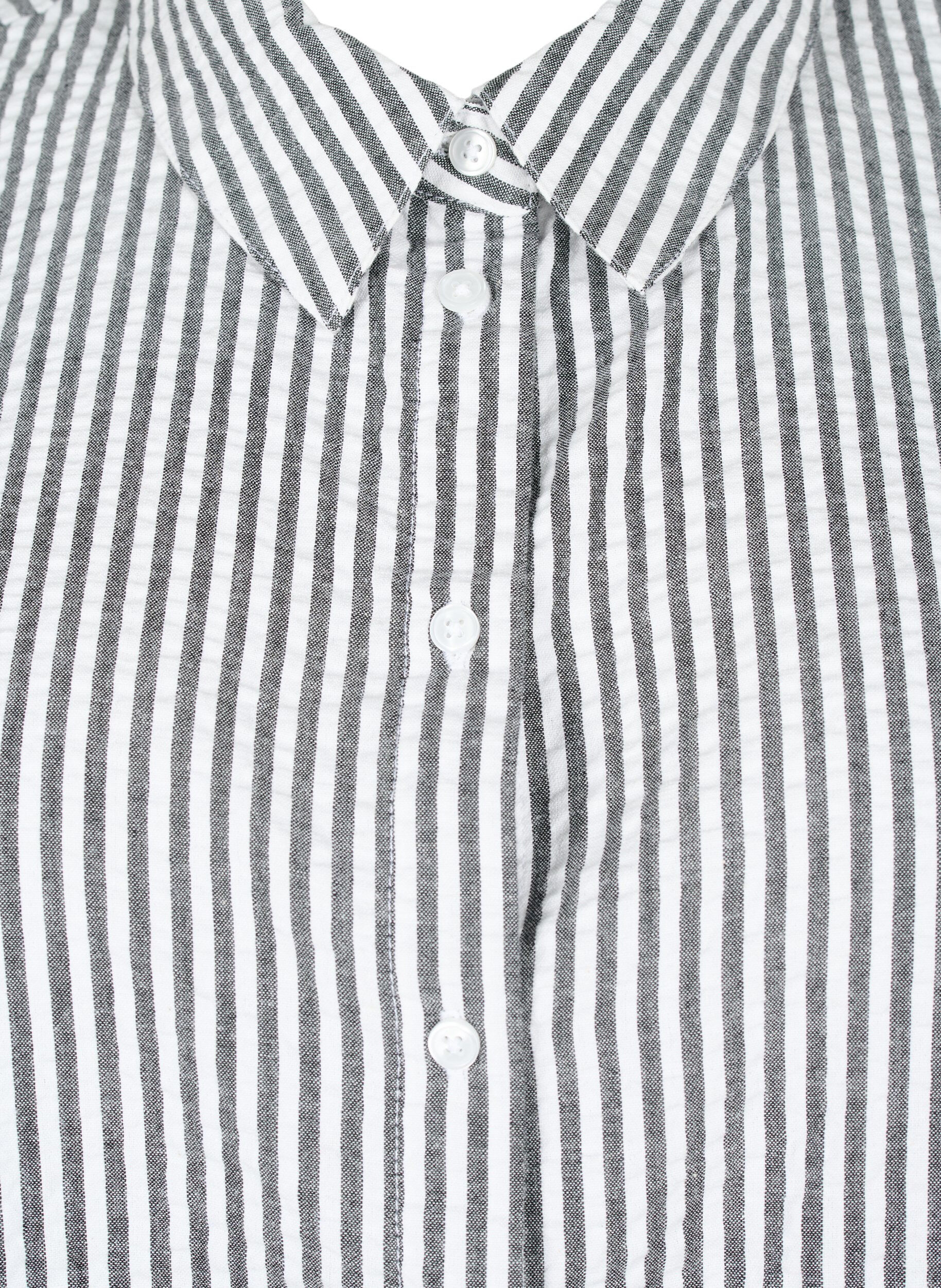 Zizzifashion Long striped cotton shirt, Black, Packshot image number 2