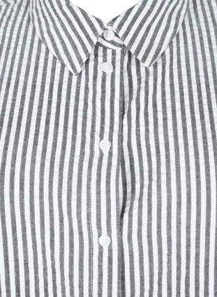 Long striped cotton shirt, Black, Packshot image number 2