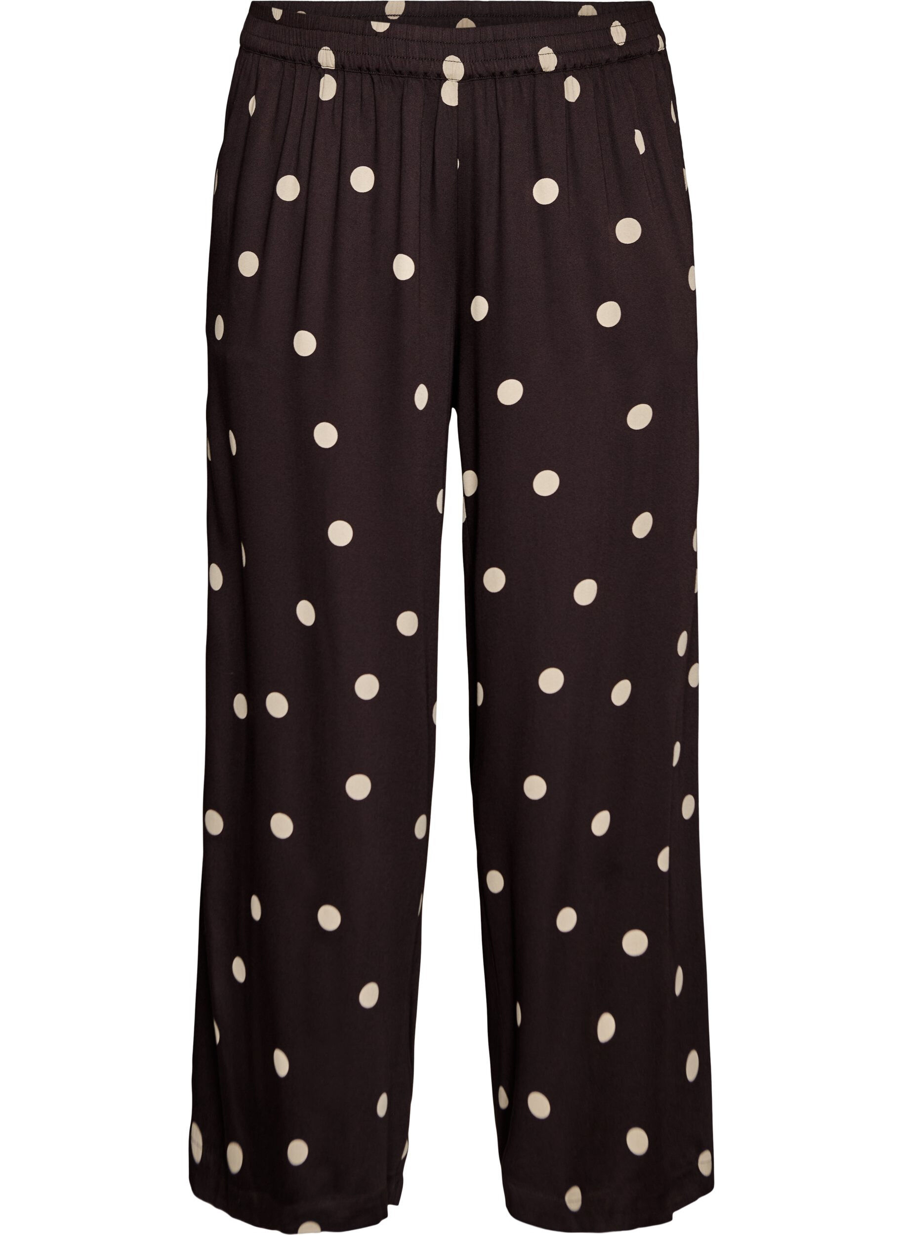 ZizzifashionViscose trousers with polka dots and wide legs, Brown, Packshot image number 0