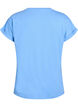 Short sleeved cotton blend t-shirt, Blue, Packshot image number 1