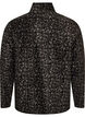 Fleece jacket with leopard print and a high collar, Black, Packshot image number 1