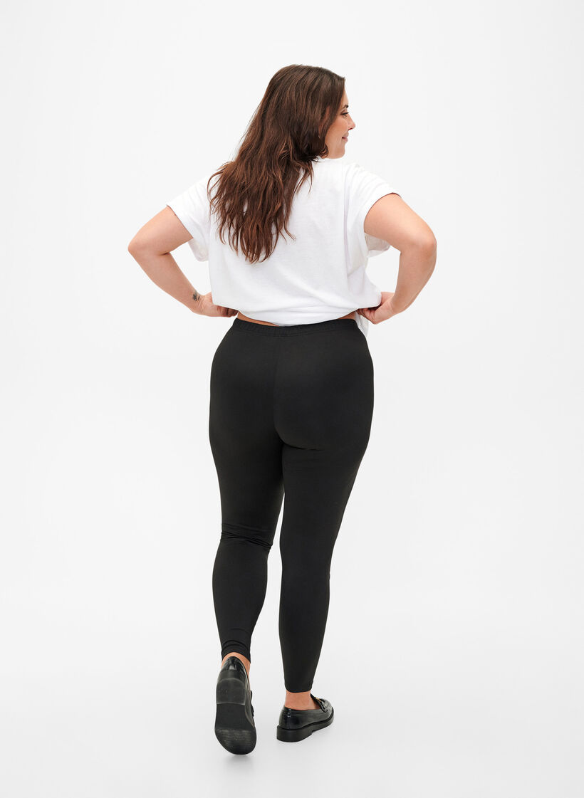 2-pack basic leggings, Black, Model image number 2