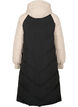 Long colorblock winter jacket with hood, Black Comb, Packshot image number 1