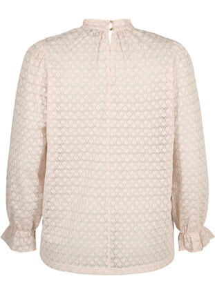 Long-sleeved blouse with patterned texture, Whisper Pink, Packshot image number 1
