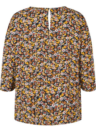 Viscose blouse with floral print, Black Ditsy, Packshot image number 1