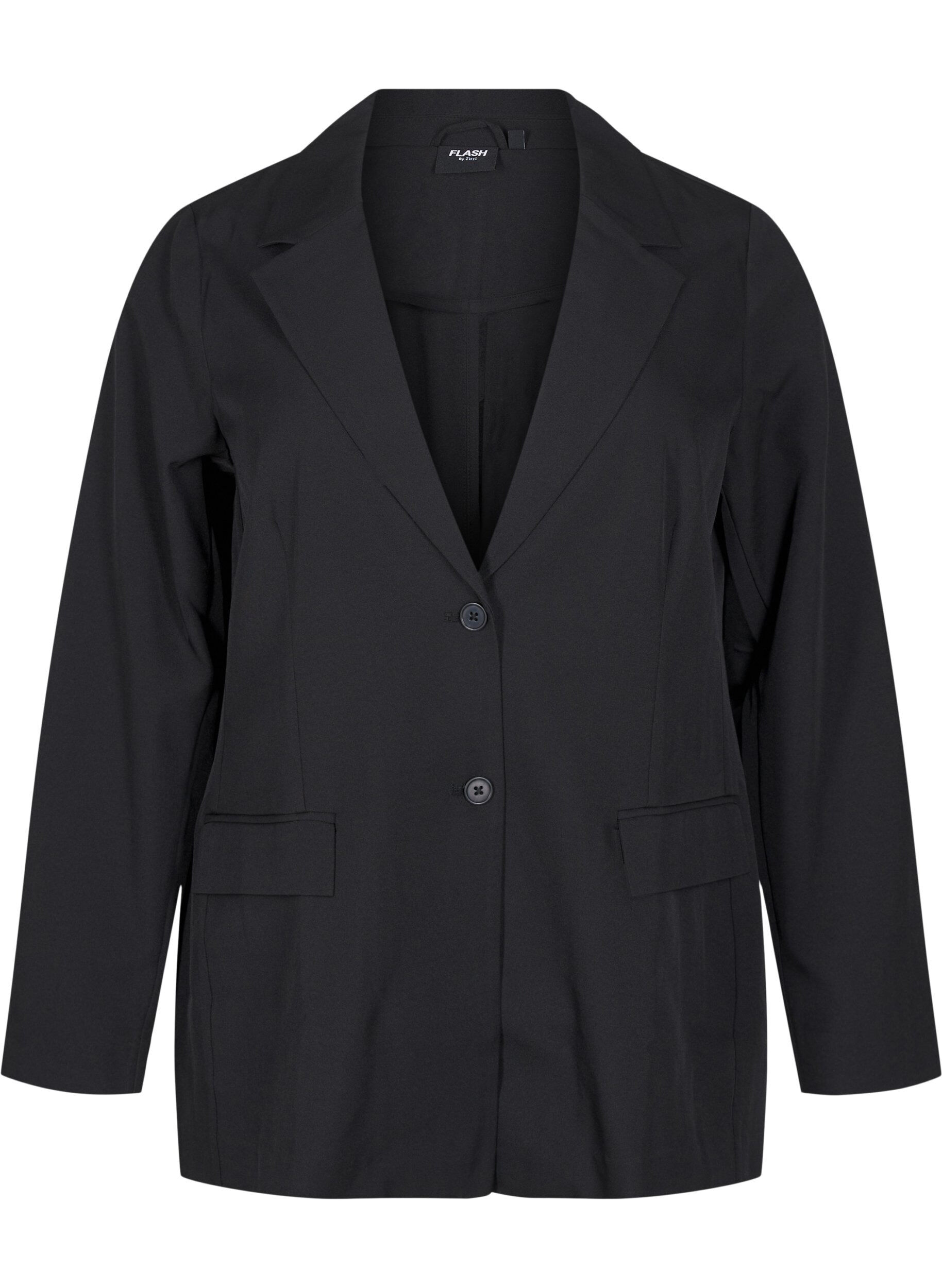 Zizzifashion FLASH - Blazer with pockets and a slit, Black, Packshot image number 0