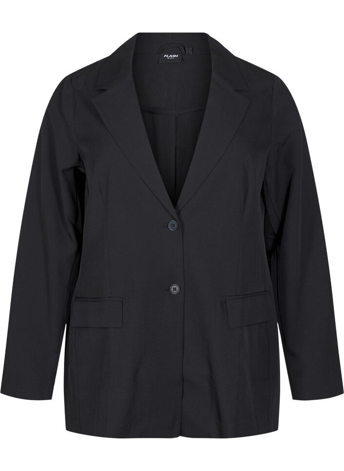 FLASH - Blazer with pockets and a slit, Black, Packshot image number 0