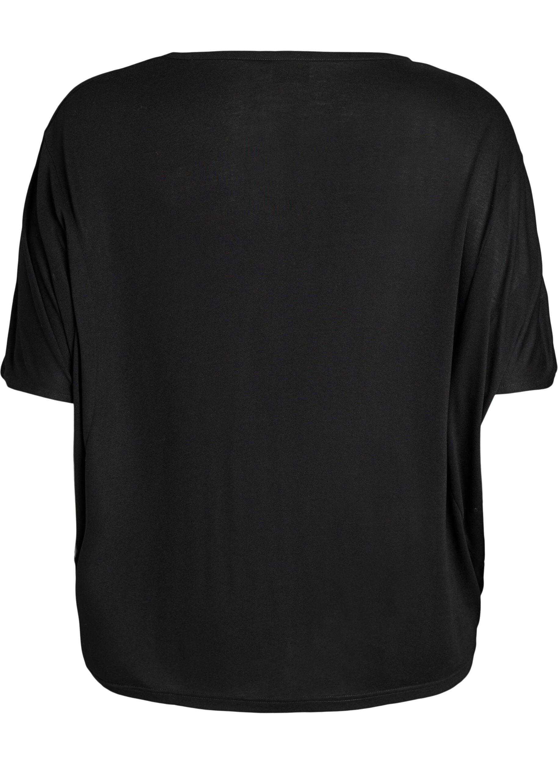 Zizzifashion Long-sleeved blouse in wool and viscose, Black, Packshot image number 1