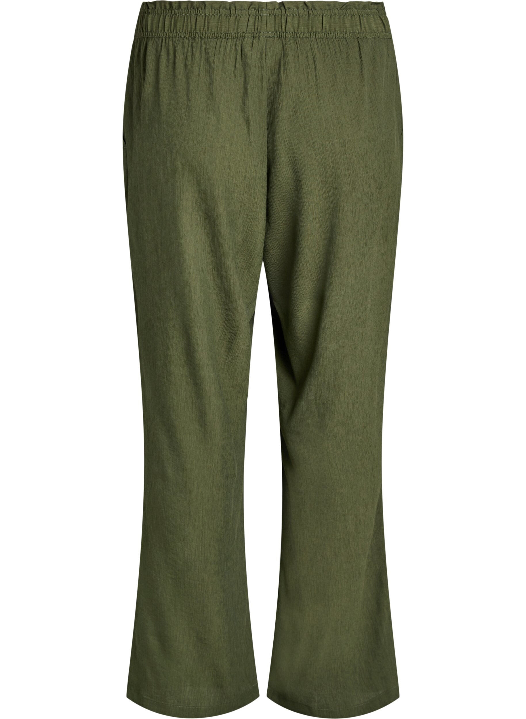 Zizzifashion High-waisted viscose trousers with pockets, Green, Packshot image number 1