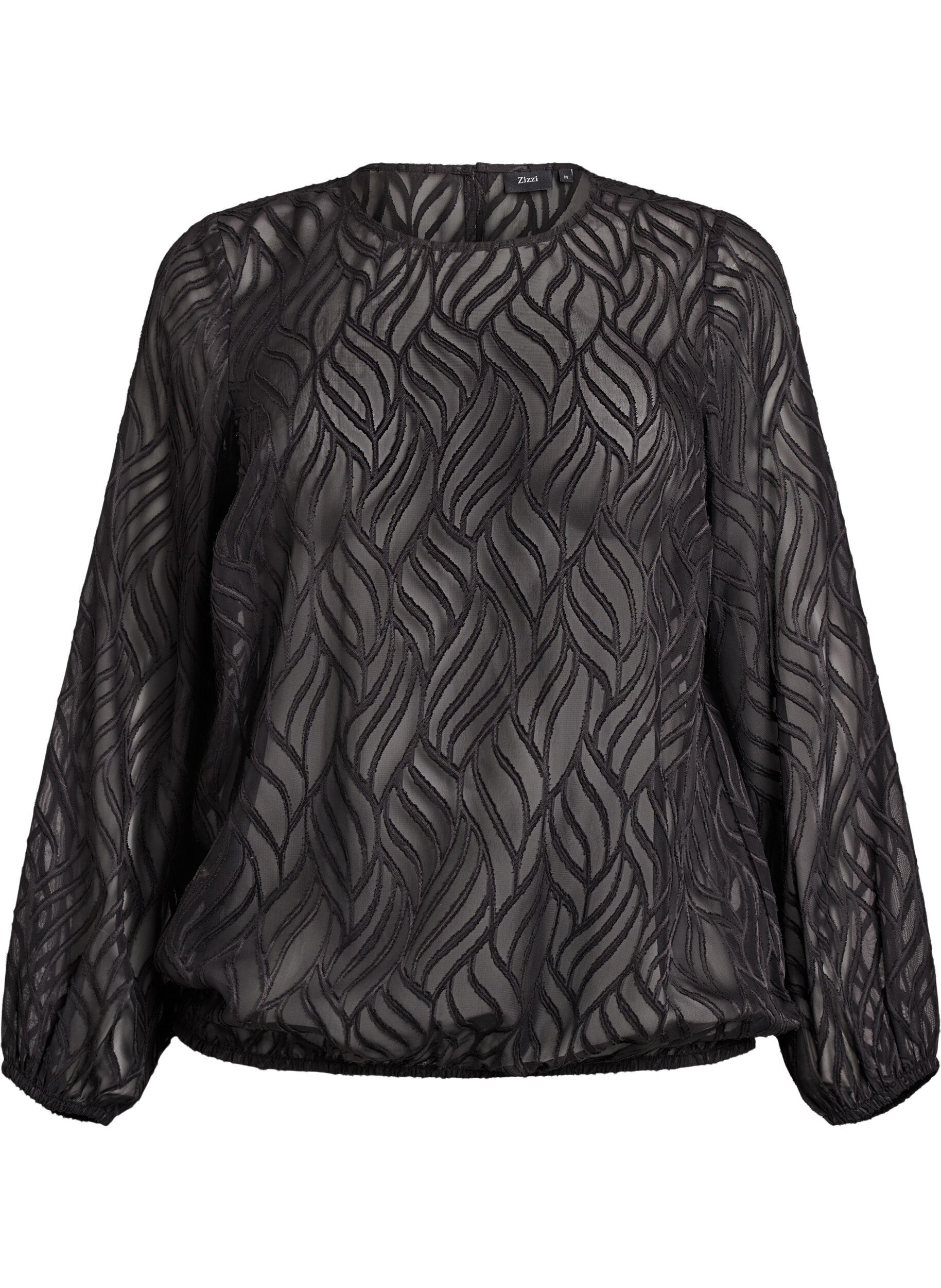 Chiffon blouse with a textured pattern