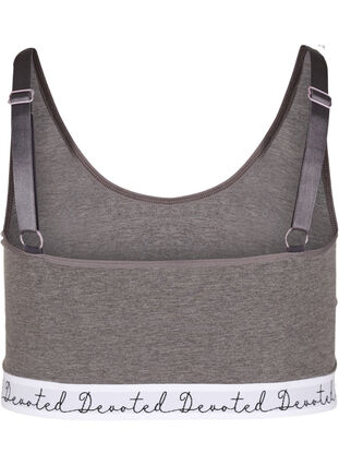 Marled bra with adjustable straps, Dark Grey Melange, Packshot image number 1
