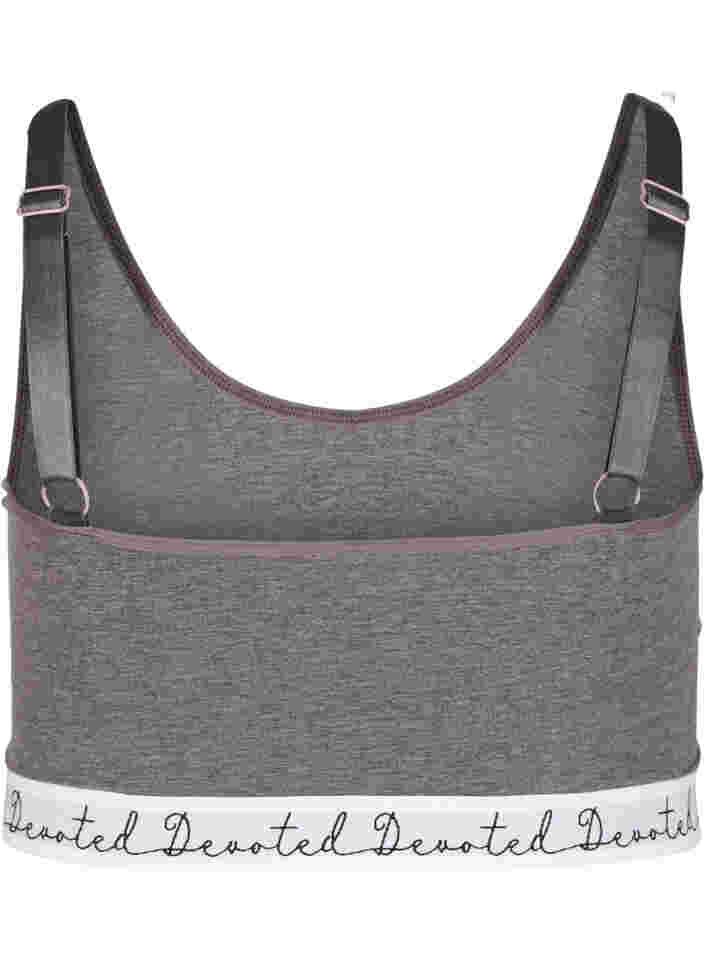 Marled bra with adjustable straps, Dark Grey Melange, Packshot image number 1
