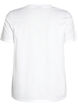 Cotton T-shirt with front print, White, Packshot image number 1